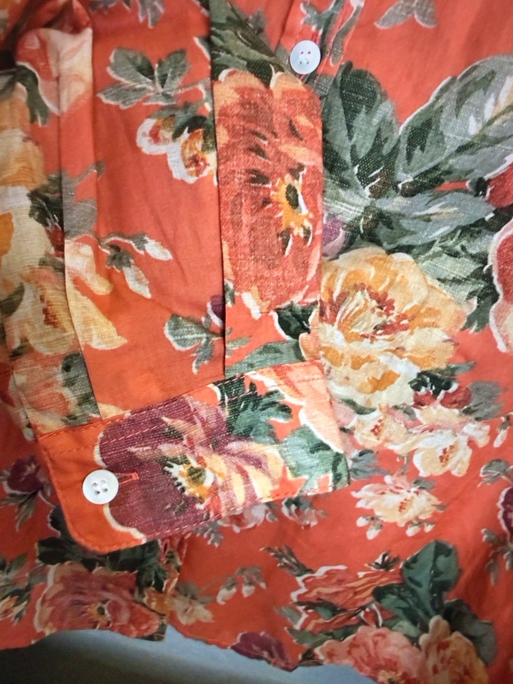 Sezane Orange Floral Button-Up Blouse - Picture 4 of 7